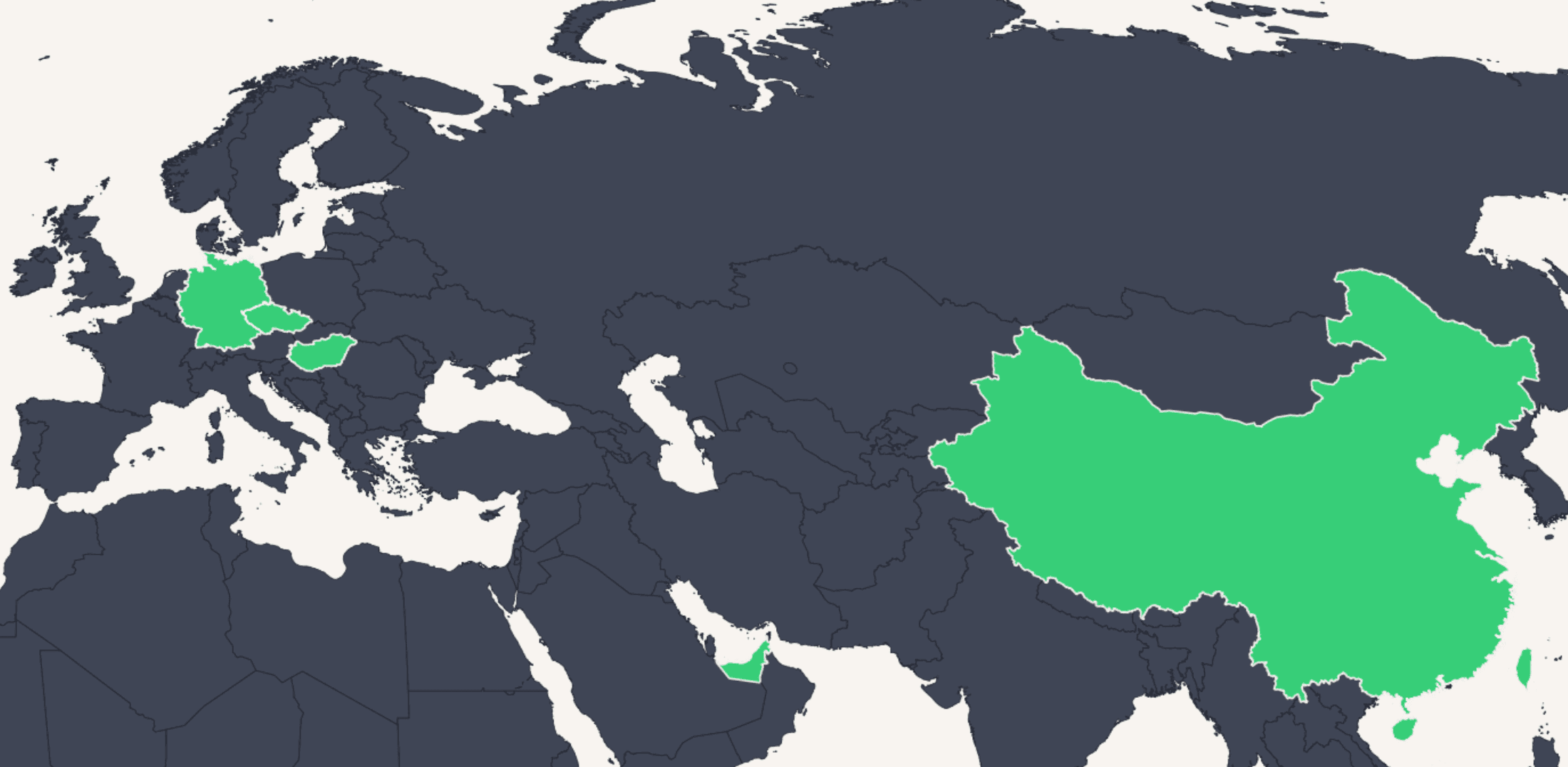 Mapa spolupracujících zemí ONERGY POWER